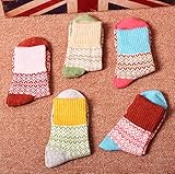Pack of 5 Womens Thick Knit Warm Casual Wool Crew Winter Socks