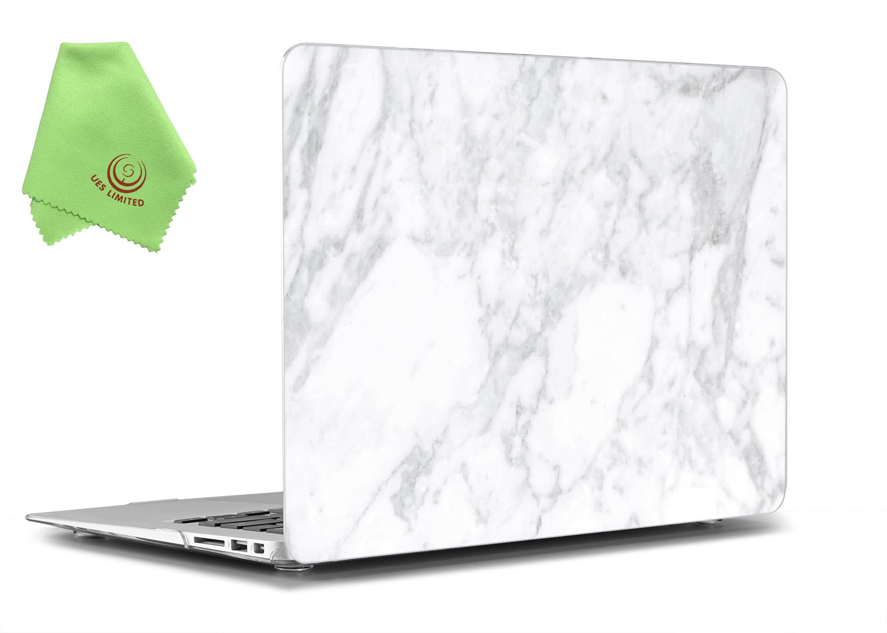 UESWILL Marble Pattern Smooth Touch Hard Shell Case Cover Compatible with 2010-2017 MacBook Air 13 inch (A1466/ A1369), (White)