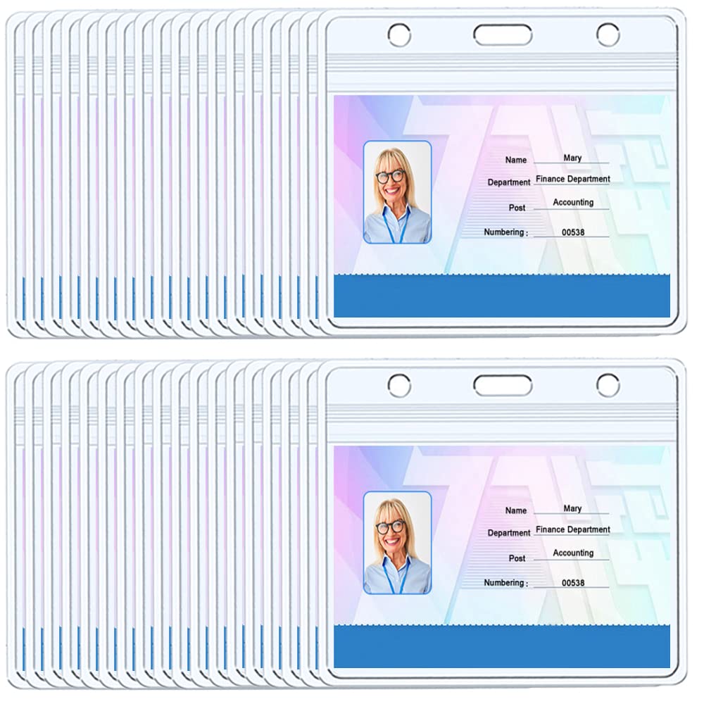50 pcs Vaccine Card Holder, SourceTon 4" x 3" Vaccine Card Protector, Name Tag Holder, Card Protector, Used for Medical Insurance Card, Vaccine Card and Business Card, Plastic Resealable
