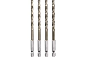 HARFINGTON 4pcs M35 High Speed Steel Cobalt Twist Drill Bit 5.5mm/0.04" Dia with Quick Change 1/4" Hex Shank Jobber Drill Bit