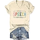 Speech Therapy Shirt Women Speech Language Pathologist Tshirt SLP T Shirt Autism Awareness T-Shirt Tops