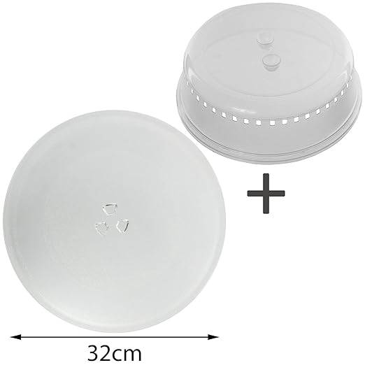 Spares2go plato universal para microondas (32 cm) (+ funda de ...