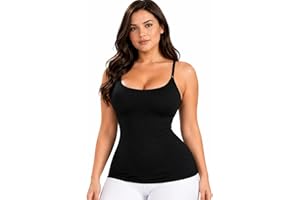 Women’s Seamless Shaping Tank Top, Tummy Control Camisole, Adjustable Straps Body Shaper, Black