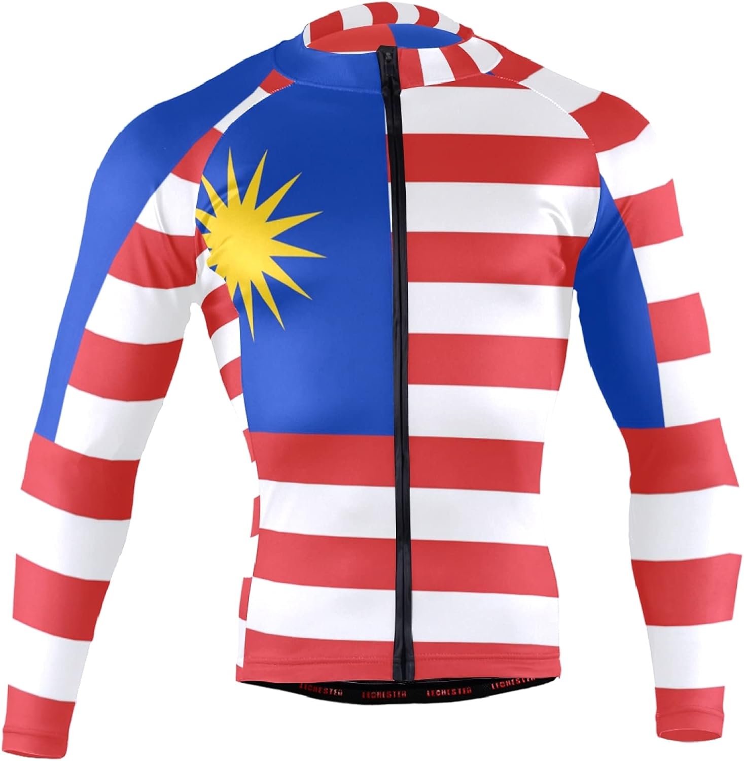 Malaysia Flag Men's Cycling Jersey Long Sleeve Bike Jacket Biking