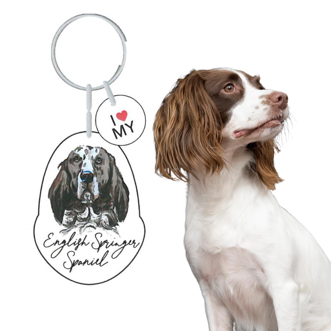 Splosh Pet Keyring English Springer Spaniel - Personalised Dog Key Ring and Chain - Customised Gifts for Dog Lovers - Key Tags and Accessories