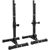 F2C Max Load 550Lbs Pair of Adjustable Squat Rack 41"-66" Sturdy Steel Barbell Rack Free Bench Press Stands GYM/Home Gym Portable Dumbbell Racks Stands