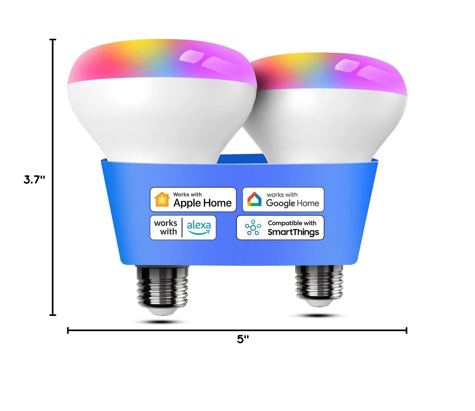 Meross Smart Light Bulb, BR30 Flood WiFi LED Bulbs Compatible with Apple HomeKit, Alexa, Google Assistant & SmartThings, Dimmable E26 Multicolor 2700K-6500K RGBCW, 1300 Lumens 100W Equivalent, 2 Pack