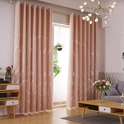 Rideaux Occultants En Tulle Double Couche Broderie Ensemble De Rideaux Voile And Rideau Occultant Deux Etages Rideau Avec A Oeillets Chambre Salon Thermiques Isolants Cantonniere Double Pont 1pcs Amazon Fr Cuisine Maison