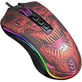Mouse Gamer Redragon Infernal Dragon Ryu 8 Botões RGB 16000DPI - ID711, Preto e Vermelho