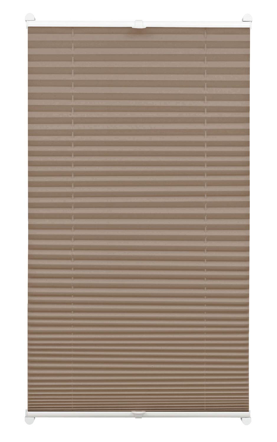 Gardinia EASYFIX Pleated Blind with 2 Operating Rails Taupe 95 x 130, Fabric 100% Polyester