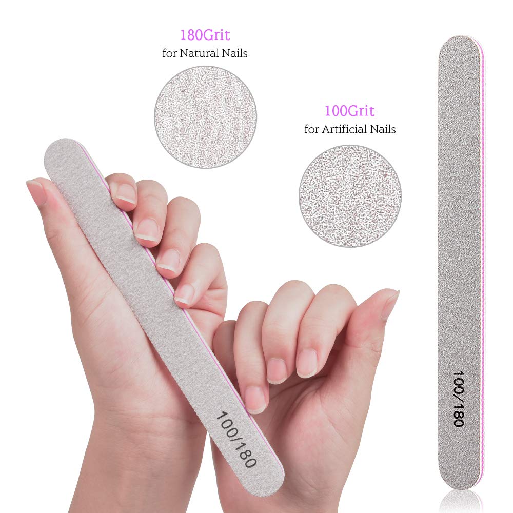 Gel Nail Polish Remover Kit, MORGLES 10pcs Nail Polish Remover Clips Cap 300pcs Nail Wipe Cotton Pads Nano Glass Nail File Cuticle Pusher Nail File Grit 100/180 and Brushes-Purple : Beauty
