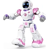 Ruko 1088 Interactive Robot Toy, Gifts for Boys &amp; Girls Ages 4-9, Pink | Large Programmable Robot, Music &amp; Dance, Rechargeable, Remote Control &amp; App Control &amp; Voice Command, Gifts for Boys &amp; Girls