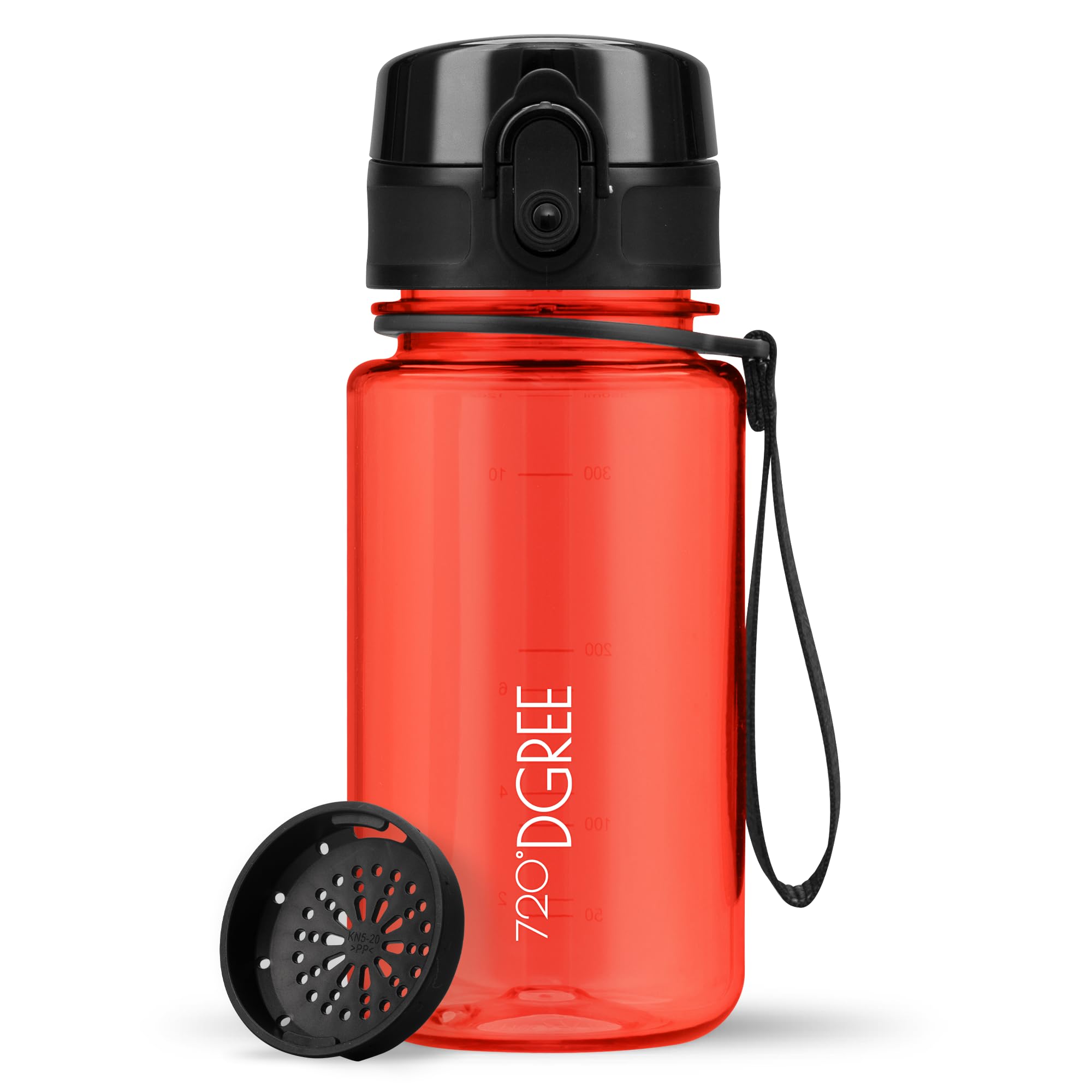 720°DGREE Water Bottle Kids 350ml “uberBottle“ crystalClear +Sieve - BPA-Free Tritan, Leakproof, Reusable Drinking Bottle - Waterbottle for Children from 2 Years, Kindergarten, School, Playground — image 1