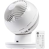 IRIS USA WOOZOO Air Circulator Fan with Remote, Oscillating, 8 Speeds, 82ft Max Air Distance, 120° Adjustable Tilt, 35db Ultra Quiet Motor, Small Fan for Bedroom, Office, Dorm, White