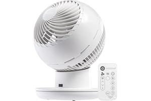 IRIS USA WOOZOO Air Circulator Fan with Remote, Oscillating, 8 Speeds, 82ft Max Air Distance, 120° Adjustable Tilt, 35db Ultra Quiet Motor, Small Fan for Bedroom, Office, Dorm, White