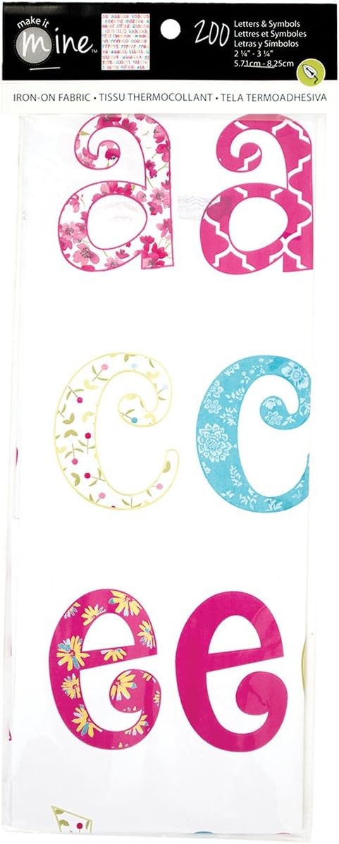 Alphabet Lowercase Iron-On Fabric Letters & Symbols-Sweet