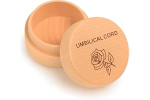 AJCOTAHM Umbilical Cord Keepsake Box Wooden Cute Fetal Hair Memorial Tooth Box Kids Lost Teeth Storage Durable Baby Keepsake Gift for Baby Shower Pregnancy Gift