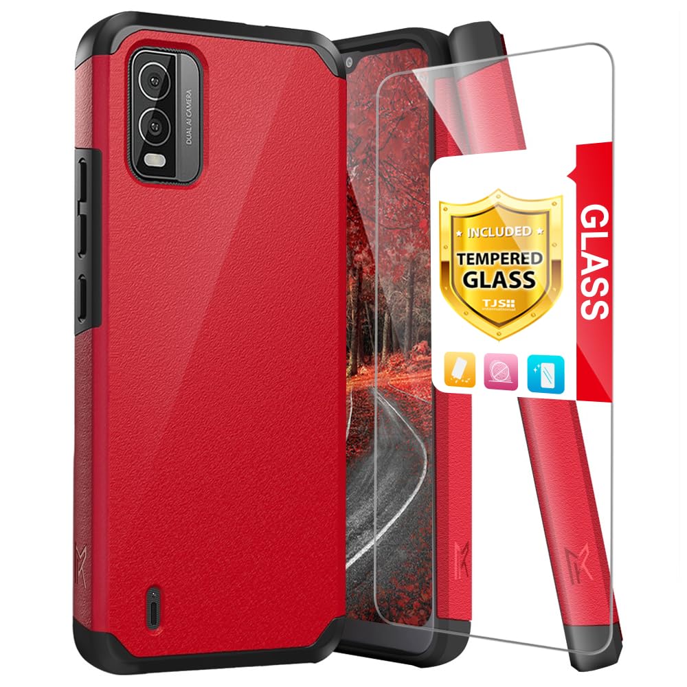 TJS Compatible with Nokia C210 Case, with Tempered