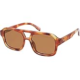 SOJOS Retro Aviator Sunglasses for Womens Mens Polarized Trendy Square Designer Inspired Shades 80s 90s Sun Glasses SJ2342