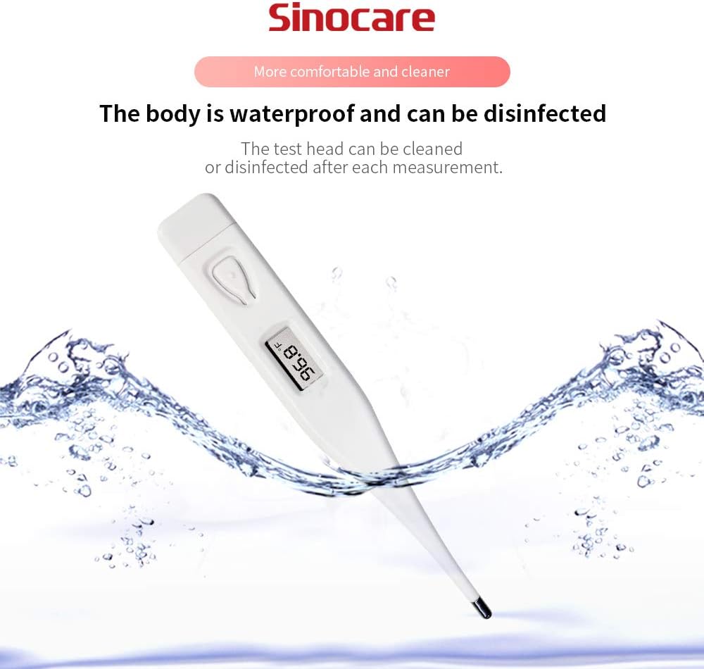 Digital Thermometer Oral, Sinocare Fever Thermometer for Adults, Basal Body Temperature Monitor, Electronic Axillary Underarm, Waterproof, Medical Rectal, Armpit Device - in Adults，Kids, Babies: Health & Personal Care