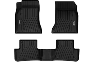 3W Floor Mats Compatible for Benz CLA 2014-2019 TPE All Weather Custom Fit Floor Liner for Benz CLA 1st and 2nd Row Full Set Car Mats Black