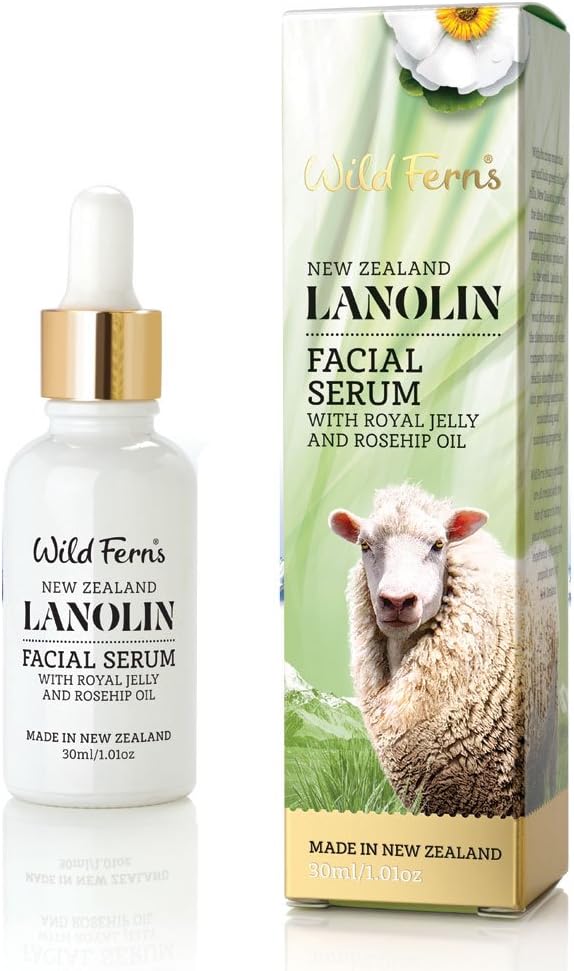 Wild Ferns Lanolin Facial Serum with Royal Jelly, Rosehip Oil, and Collagen