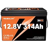 12V 300Ah (314Ah) LiFePO4 Battery 200A BMS 3840Wh Up to 6000+ Deep Cycle Lithium Iron Phosphate Battery Perfect for RV Campin
