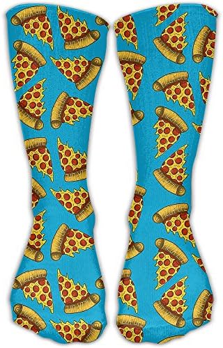 Falling Pizza Cotton Crew Sock Novelty Tube Socks 11.8 Inch Long For Adult Outdoor Workout Dancing