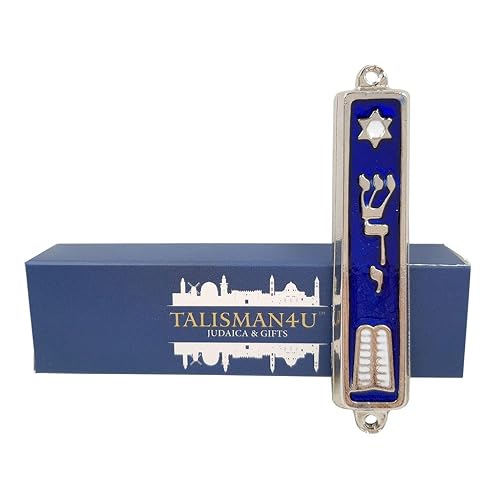 TALISMAN4U Mesusa Goldfarben – Emaille-Hülle Mit Jerusalem-Motiv, 10,2 Cm, Inkl. Schriftrolle