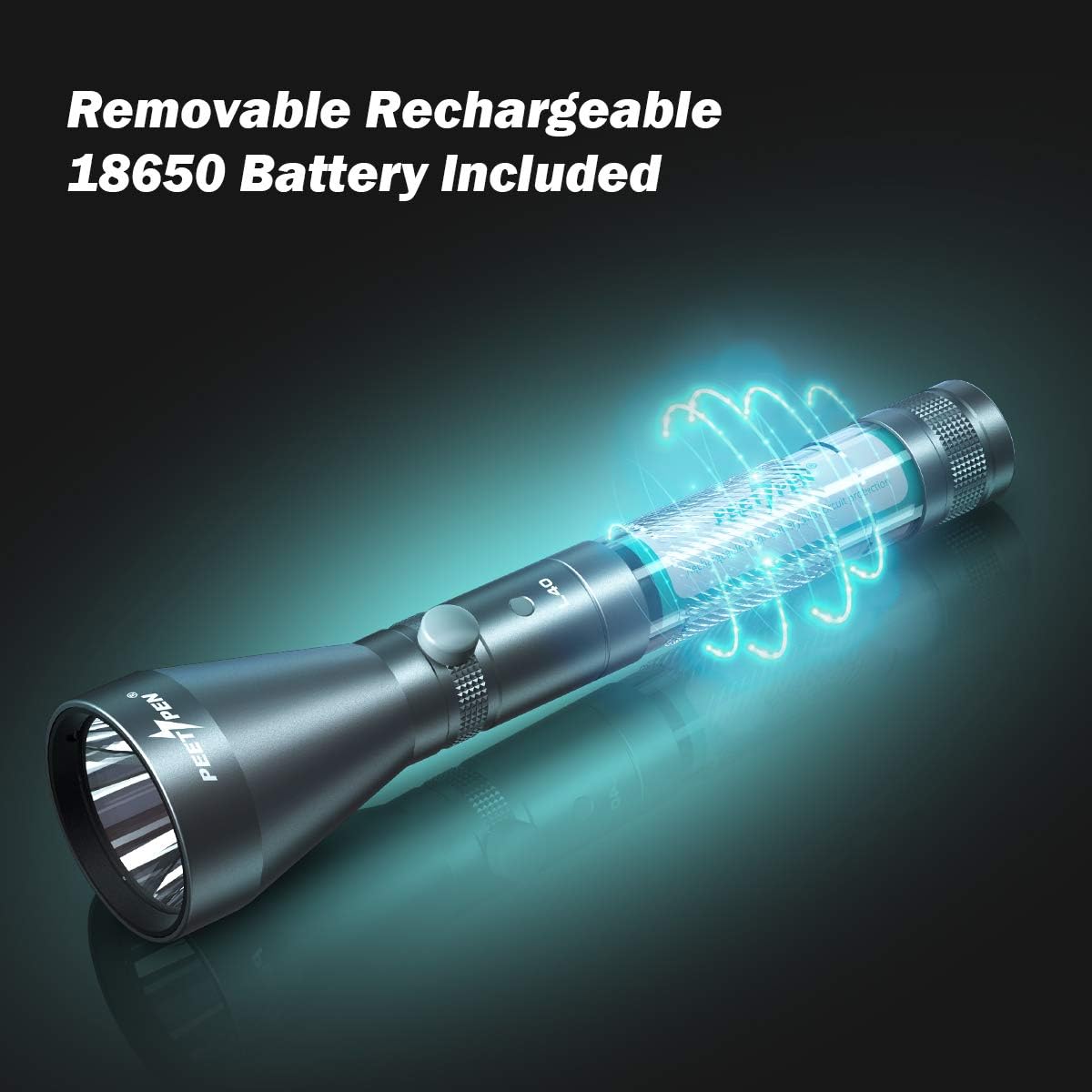 Rechargeable LED Flashlight 1500 Lumens 500 Meters High Beam Flash Light Water Resistant Flashlights with 18650 Battery and Compass - - 