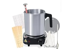 Aroparc Candle Making Kit with Wax Melter, 40 oz Double Boiler Wax Melting Pot, Thermometer, Wick Centering Device, Hot Plate and Supplies for Beginners