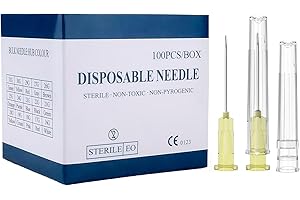 BOOBYSUU 30 Gauge 1"(25mm) Syringe with Needle, Disposable Individual Package, Boxes of 100