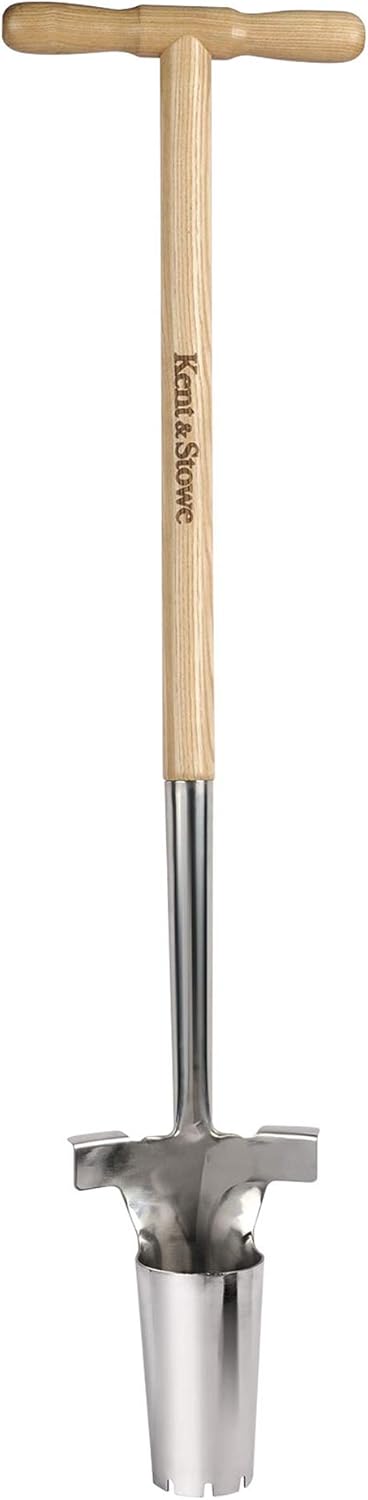 Kent & Stowe Langstiel Zwiebelpflanzer aus Eschenholz und Edelstahl gefertigt, 732622