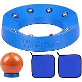 WodGod Bowling Ball Spinner,Bowling Ball Cup with 2 Towels,Suitable for Polishing,Cleaning and Displaying Bowling Balls,Blue Bowling Ball Holder with Ball Bearings and Anti-Slip Gaskets