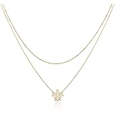 Ava Riley Necklace for Women, 14K Gold-Plated Dainty Choker, Silver Layered Necklaces for Women, Trendy Beach Jewelry