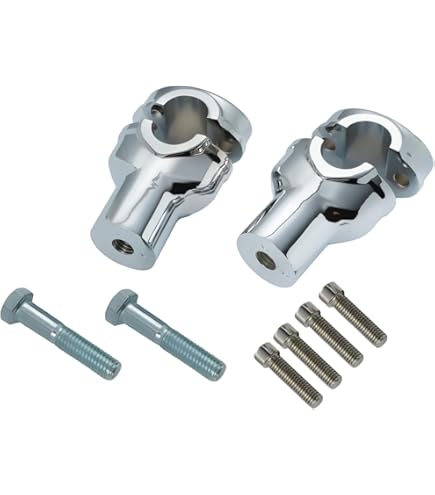 Motorcycle Handlebar Riser Clamps - Chrome 7/8" (22mm) Round Risers For Harley, Honda, Yamaha & More