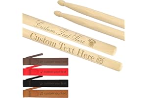 Personalized Drum Sticks Custom Engraved Wooden Drumsticks,5A Size, Gift for Musicians, Drummer, Band - Musical Instruments