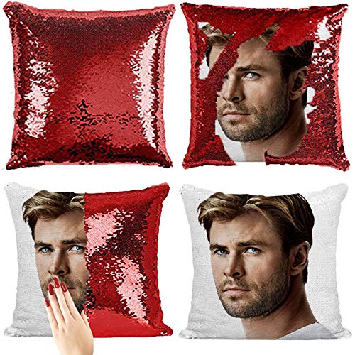 Plenty Dreams Chris Hemsworth Reversible Face Sequin Pillow A Magic Thor Gift Pillowcase Cushion Cover