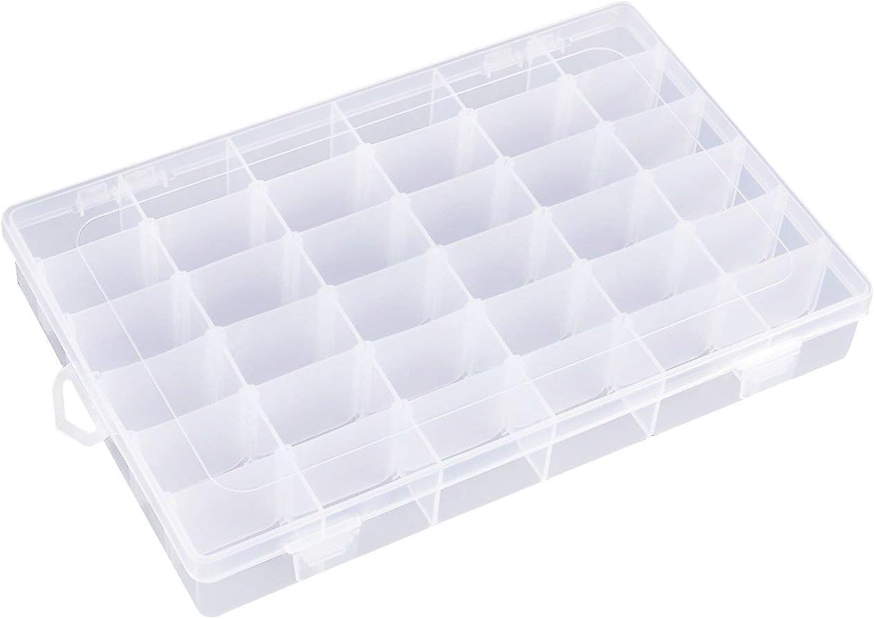 Clear Plastic Jewelry Box Organizer with 36 Compartments (3 Pack): Home & Kitchen