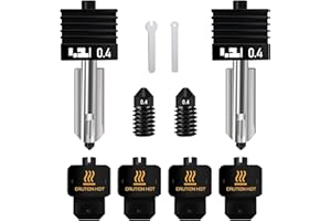 HIKUDIY 2PCS 0.4mm Hotend for Bambu Lab P2S/H2S/H2D/H2D Laster/H2D AMS Combo/A1/A1 Mini, Extruder Print Head Quick Swap Hot End Design with Extra 2PCS Silicone Cover Sock Hardened Steel Nozzle