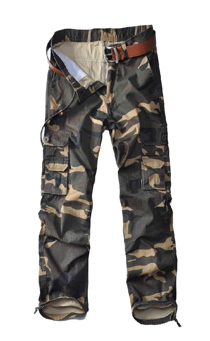 casual multiple pocket camo printed pants