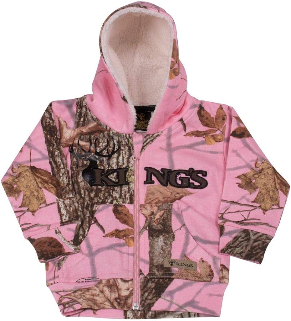 King's Camo Infant Sherpa Zip Hoodie Woodland Pink Camo, 2 Toddler Amazon.in Clothing