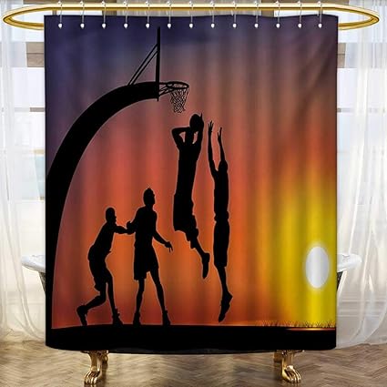 Shower Curtains Teen Room Shower Curtain Boys Play Basketball