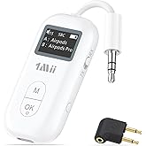 1Mii SafeFly Pro Bluetooth 5.3 Transmitter Receiver, Wireless Audio Adapter w/Screen for 2 Bluetooth Headphones, aptX LL/HD/A