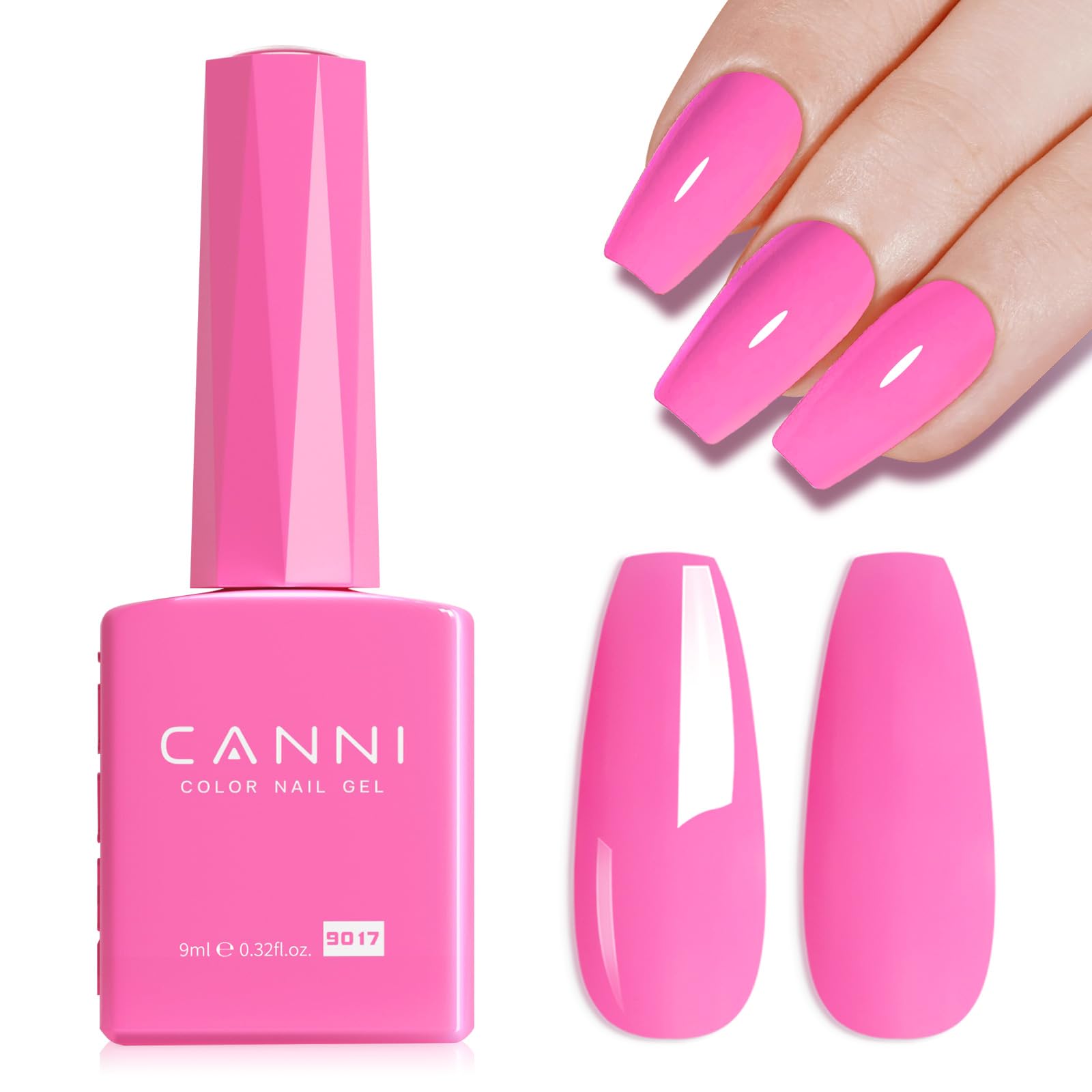 Photo 1 of CANNI Hot Pink Gel Nail Polish – 9ml Soak Off UV LED, Long Lasting High Gloss for DIY & Salon Use For Women