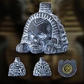 Authentic Aztec Death Whistle - The Lion Skull Shape Handmade Clay Screaming Sound for Halloween Pranks, Scary Gifts (Gray)