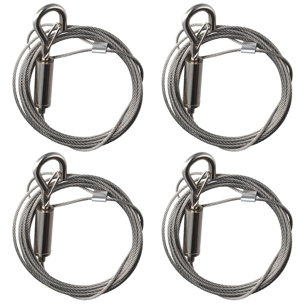 Upluckey Wire Rope 4Pcs Stainless Steel Heavy Duty 2m x 1.5mm Mirror Frame Hanging Kit Adjustable Picture Hanging Wires Mirror