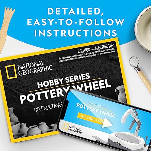 NATIONAL GEOGRAPHIC Hobby Pottery Wheel Kit 8" Variable Speed Pottery