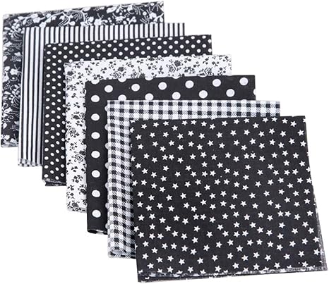Amazon Keiox 生地 布 7枚入り 花柄 カットクロス パッチワーク布 100 綿 ハンドメイド 工芸品 かわいい おしゃれ 服 手作り Diy手芸用 50 50cm ブラック 布 生地 通販