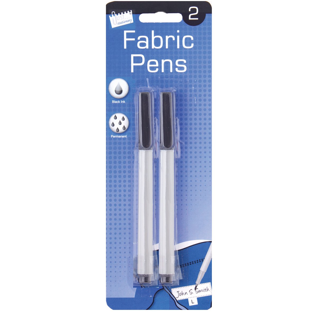 Just stationery Permanent Fabric Marker Pen (Pack of 2),black